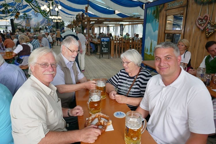 Community festival with beer pretzels