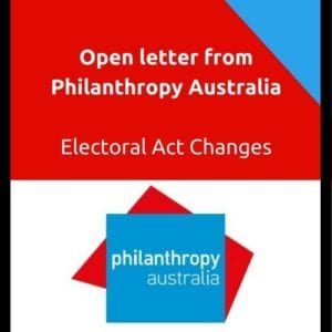 Open letter from PhilanthropyElectoral Act Changes